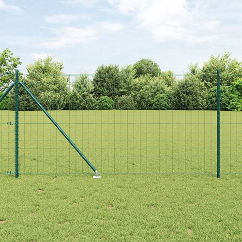 VidaXL Evropska ograja s 7 konicami 1x10 m galvanizirano jeklo zeleno Slike