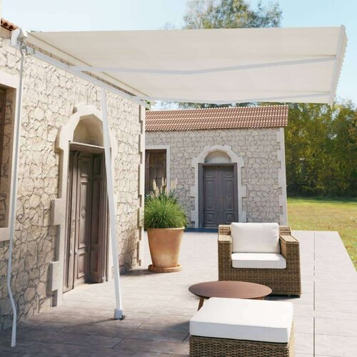  Samostojeća tenda na ručno uvlačenje 350 x 250 cm krem Slike