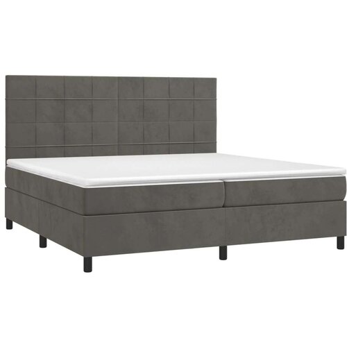  Box spring s madracem LED tamnosivi 200x200 cm bar&amp;scaron;un Slike