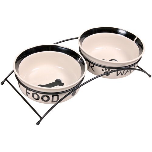 Trixie Eat on Feet Komplet posod s stojalom - 2 x 1,6 l/ &amp;Oslash; 20 cm Slike
