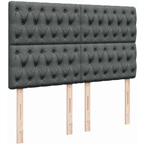 vidaXL Box spring postelja z vzmetnico temno siva 140x200 cm blago Cene