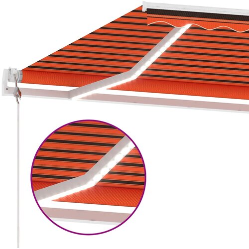  Automatska tenda sa senzorom LED 600 x 300 cm narančasto-smeđa Slike