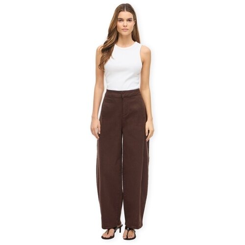Vila Hlače Chia Barreal Trousers - Coffee Bean Kostanjeva Slike
