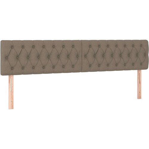 VidaXL Krevet box spring s madracem LED smeđesivi 180x200 cm tkanina Slike