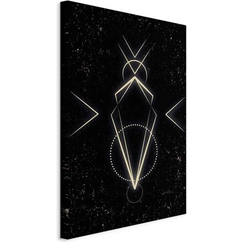  Slika - Symmetry of Shapes (1-part) - Graphic Motif in Black Shade 40x60 Standard Cene