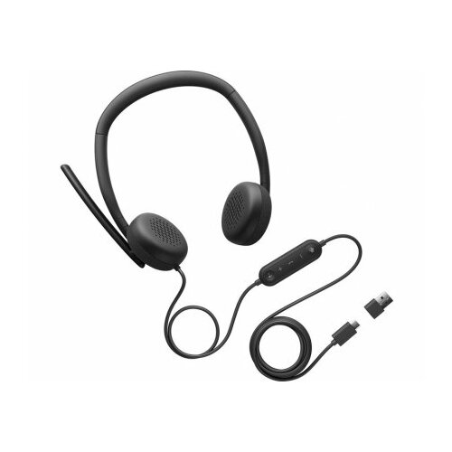 Dell WH3024 wired headset slušalice sa mikrofonom crne Slike