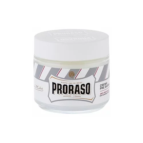 Proraso white Pre-Shave Cream krema za lakše brijanje s mentolom, eukaliptusom i glicerinom 100 ml za muškarce