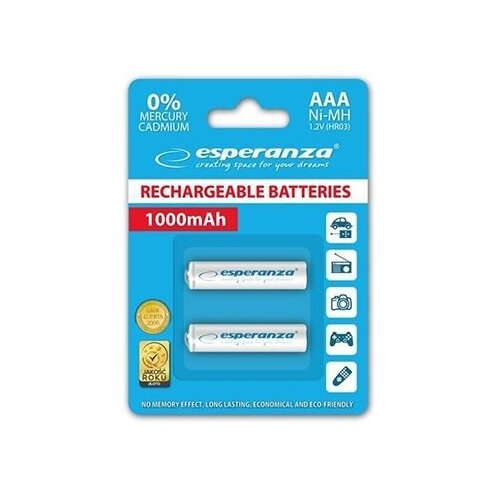  Punjive baterije ESPERANZA RECHARGEABLE Ni-MH AAA 1000MAH 2kom. white, EZA101W Cene