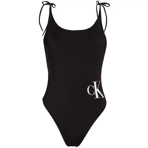 Calvin Klein Swimwear Enodelne kopalke črna / bela