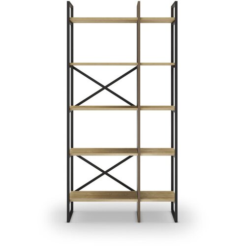 Marckeric Regal v hrastovem dekorju v naravni barvi 87,5x175 cm Ara – Cene