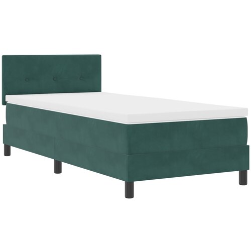 VidaXL Postelja z vzmetnico temno zelena 100x200 cm žamet, (22052816) Slike