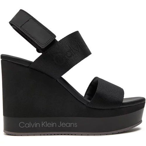 Calvin Klein Jeans Salonarji WEDGE WEBBING YW0YW01360 Črna