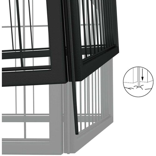 VidaXL Ograda za pse s 18 panela crna 50 x 100 cm čelik obložen prahom Slike