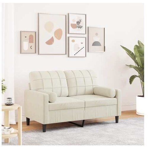 vidaXL Dvosjed s ukrasnim jastucima krem 120 cm baršunasti Cijene