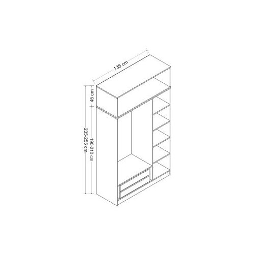 Hanah home Ormar Minar 255, 135x255x52 cm, Smeđa Slike