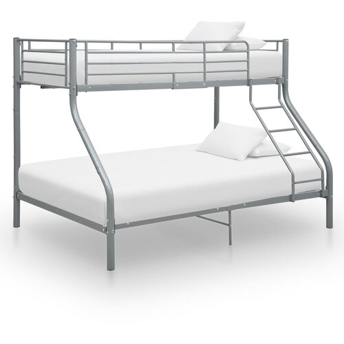 VidaXL Posteljni okvir pograd siv kovinski 140x200/90x200 cm Slike