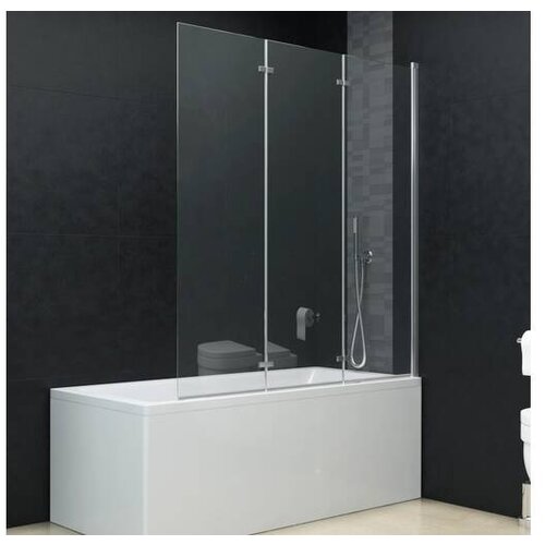  Zložljiva pregrada za tuš s 3 paneli ESG 130x138 cm Cene