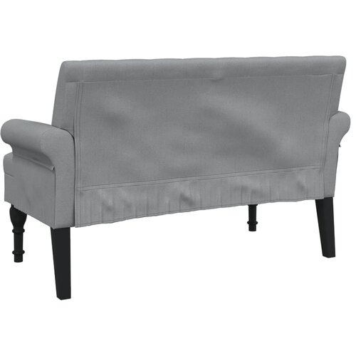  Klupa s naslonom svjetlosiva 120 x 62 x 75,5 cm od tkanine Slike