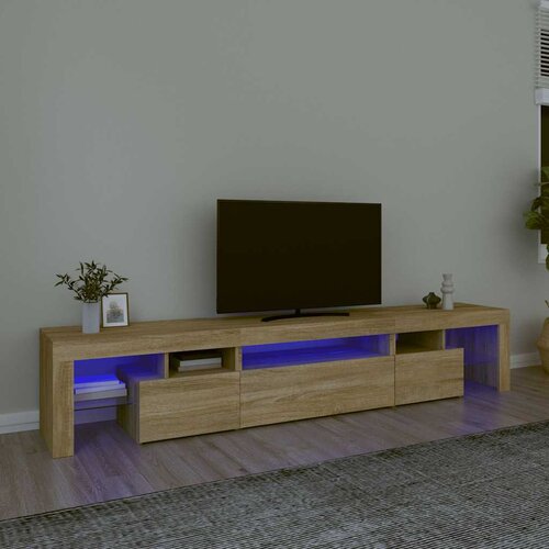 TV ormarić s LED svjetlima boja hrasta sonome 215x36,5x40 cm Cene
