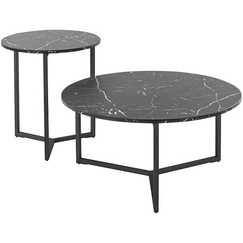 Molarem Home Set stolića RAVELLO - staklo s efektom mramora Slike