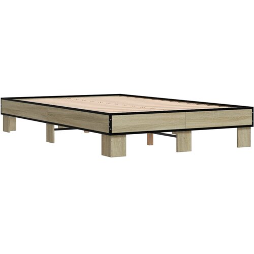  Okvir za krevet boja hrasta 120x190cm konstruirano drvo i metal Slike