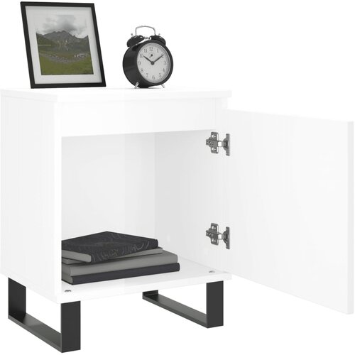  Noćni ormarići 2 kom sjajni bijeli 40x30x50cm konstruirano drvo Slike