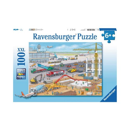 Puzzle - Gradbi&amp;scaron;če na letali&amp;scaron;ču, 100 XXL delov Slike