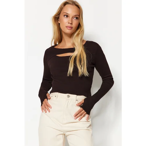 Trendyol Blouse - Brown - Slim fit