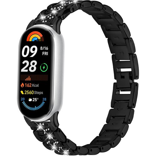 INF tanek diamantni zapestni pas, združljiv z xiaomi mi band 8/9/10 - nerjaveče jeklo black, (5000090567) Cene