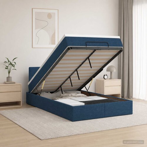  od pjene s madracem i LED-om Plava 120 x 200 cm Tkanina Cijene