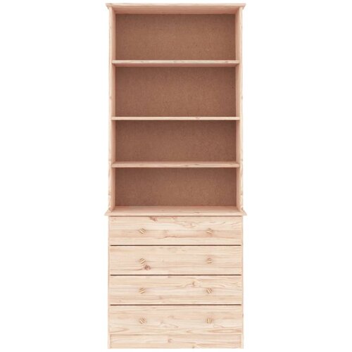  Regal za knjige s ladicama ALTA 77x35x186,5 cm masivna borovina Slike