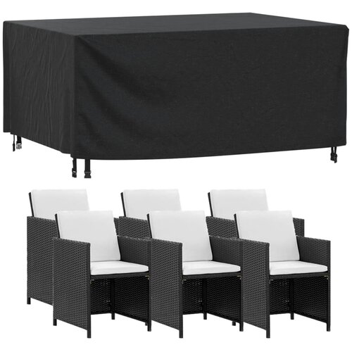 Maison Chic Prevleka za zunanjo pohi&amp;scaron;tvo - Pokrivalo za vrtno pohi&amp;scaron;tvo 2 kosa črno 172x113x73 cm 420D, (21795129) Slike