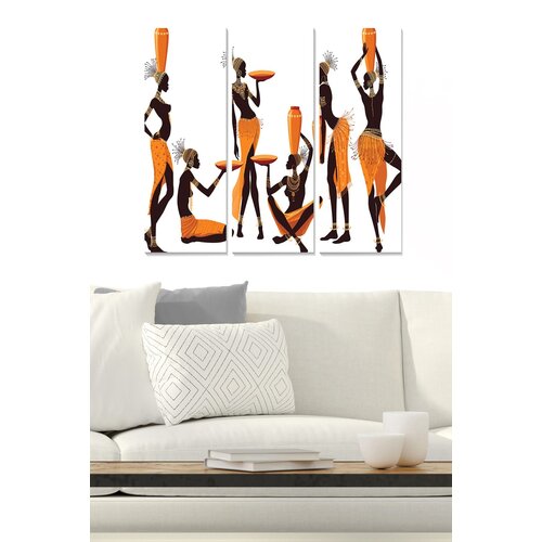 Wallity MDF133113323 Multicolor Decorative MDF Painting (3 Pieces) Cene
