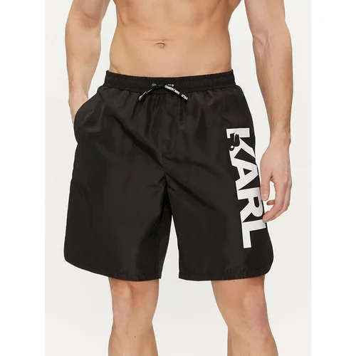 Karl Lagerfeld Kratke hlače za na plažo 241M2204 Črna Regular Fit