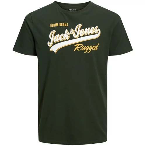 Jack & Jones Plus Majica žuta / zelena / bijela