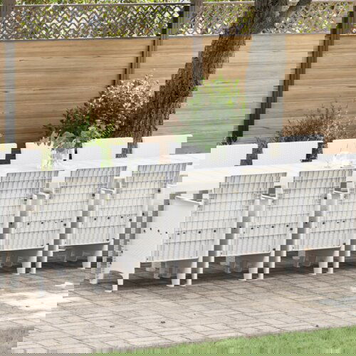  17 kom set za blagovanje u vrtu s jastučićima Beli Poli Ratan Cijene