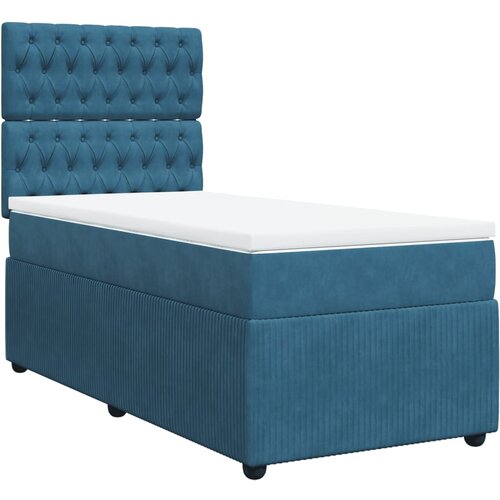 vidaXL Box spring krevet s madracem tamnoplavi 90x190 cm bar&scaron;unasti Cijene