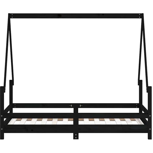  Okvir za dječji krevet crni 80 x 160 cm od masivne borovine Slike