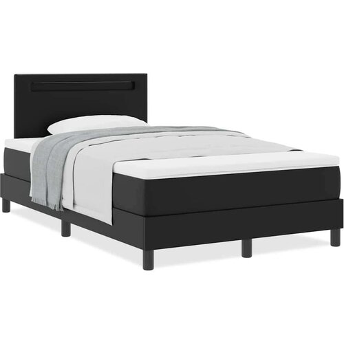 VidaXL Krevet na nastavak s madracem crni 120x200 cm od imitacije kože Slike