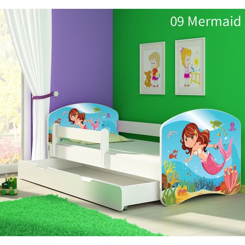  Otro&scaron;ka postelja ACMA z motivom, stranska bela + predal 160x80 cm 09 Mermaid Cene
