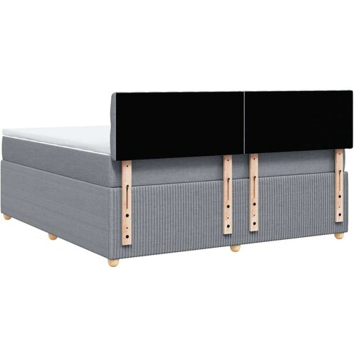 VidaXL Krevet s oprugama i madracem svjetlosivi 180x200 cm od tkanine Slike
