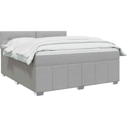  Boxspring krevet s madracem Svjetlosiva 140 x 190 cm Tkanina Slike