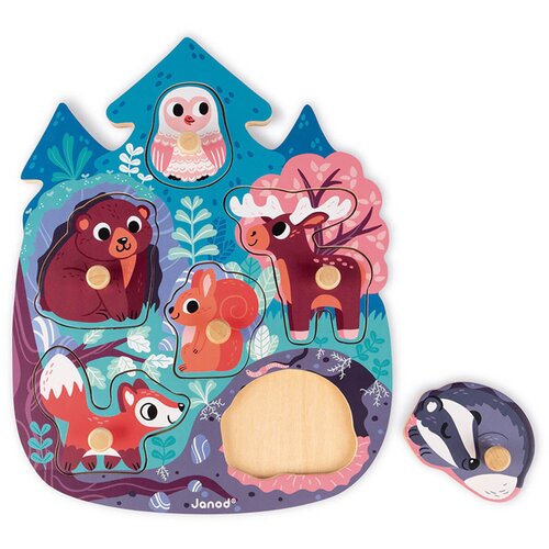 Janod lesena sestavljanka happy forest Cene