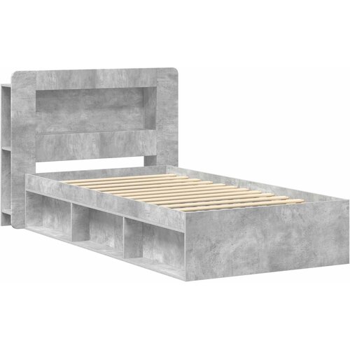  Okvir kreveta s pohranom s uzglavljem Betonska siva 80 x 200 cm Slike