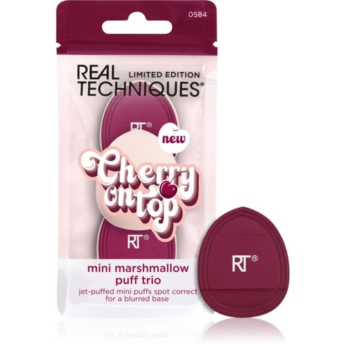 Real Techniques Cherry On Top Mini Marshmallow Puff Trio gobica za tekoči puder Slike