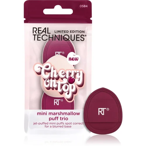 Real Techniques Cherry On Top Mini Marshmallow Puff Trio gobica za tekoči puder