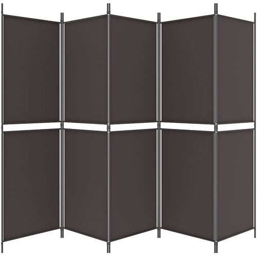  pregrada s 5 panela smeđa 250x180 cm od tkanine Slike