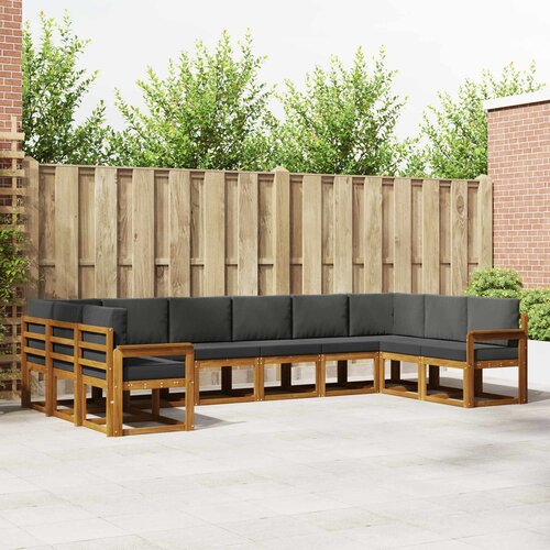  Set vanjskih sofa 10 kom. Prirodna i antracit Smeđa 363 x 187,5 x 73 cm Slike