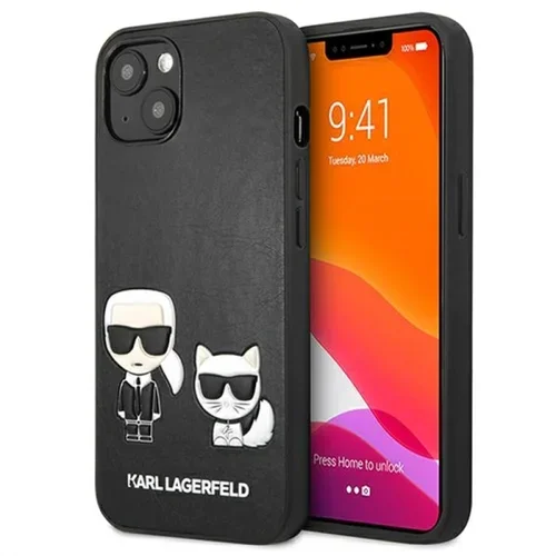 Karl Lagerfeld Originalen ovitek KLHCP13MPCUSKCBK za iPhone 13 6.1 črna trda zaščita - Karl and Choupette