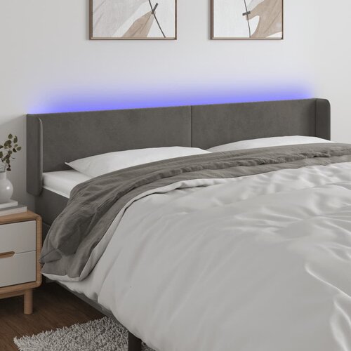 vidaXL LED uzglavlje tamnosivo 183x16x78/88 cm baršunasto Cijene